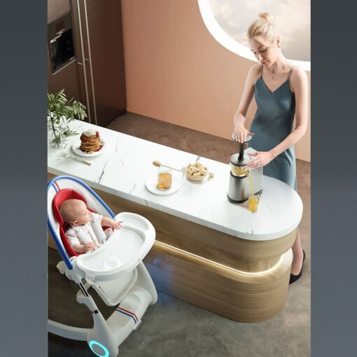 StarAndDaisy Exclusive Four in one Convertible High chair Can be used as a high chair/ Bassinet/Swing/walker with Music, Self-luminous Lights, and Futuristic Design, Ages 6 Months+ (Red) - Image 8