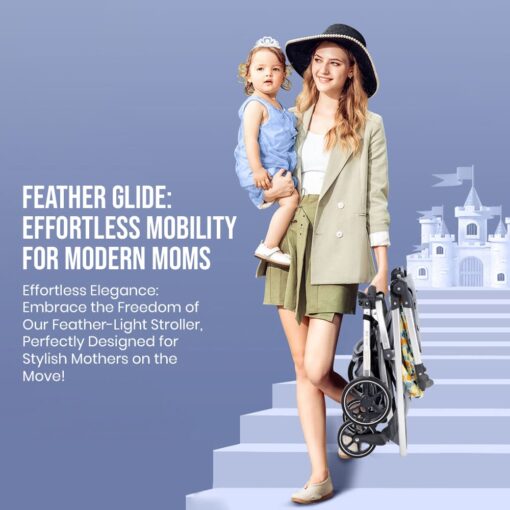 Easy foldable Stepless Backrest Adjustment Baby Stroller