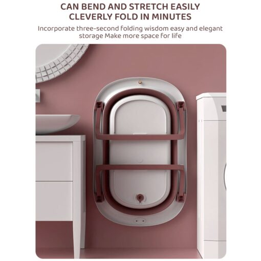 [Refurbished] StarAndDaisy Smart Anti-Slip Foldable Collapsible Baby Bathtub With Temperature Meter and Cushion for Newborn Toddler (Red) - Image 8
