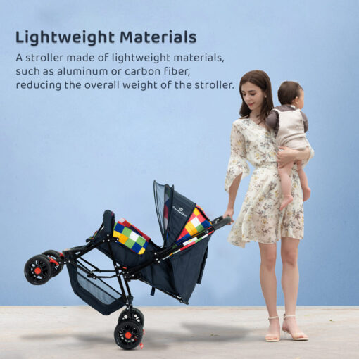 [Refurbished] StarAndDaisy Sunrise Baby Stroller and Pram with Extended Mosquito Net and Ultra Soft Cushions & Reversible Handlebar (Prism Multicolor) - Image 7
