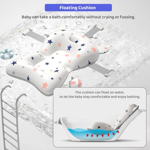 Bathing Tub For Newborn Baby, Vertical Bath Tub with Cushion, Newborn Comfort to Toddler Fun (Blue) - StarAndDaisy - Image 8