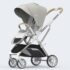 Chariot Foldable Stroller For Baby - Travel-friendly Pram for Infants with Reversible Handle and Bassinet - Newborn Baby Stroller with Dual Direction and Adjustable Backrest - Baby Stroller Pram Age 0 to 3 Year (Q7- Bright Silver) - StarAndDaisy