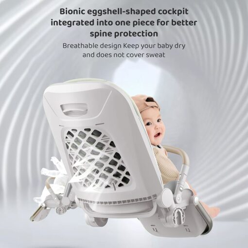 [Refurbished] Chariot Foldable Stroller For Baby - Travel-friendly Pram for Infants with Reversible Handle and Bassinet - Newborn Baby Stroller with Dual Direction and Adjustable Backrest - Baby Stroller Pram Age 0 to 3 Year (Q7- Bright Silver) - StarAndDaisy - Image 13