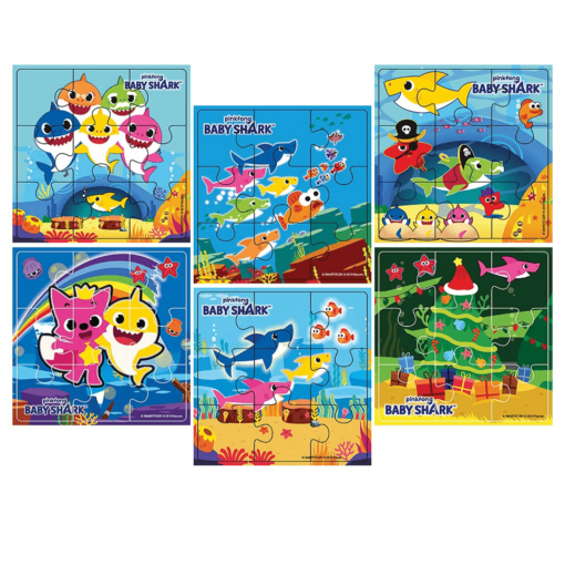 6 in 1 Topps Jigsaw Puzzle Pinkfong Baby Shark, 6 Diffrent Puzzle in Box with Fun & Education Game For Kids, Baby Shark World for Age 3 Years and Up - Image 2