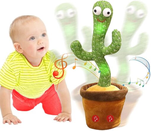 Talking Cactus for Baby and Kids - Recording Repeat Funny Toy for Children Playing, Dancing & Singing Education Gift for Toddlers