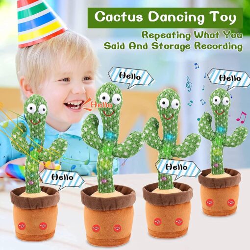Talking Cactus for Baby and Kids - Recording Repeat Funny Toy for Children Playing, Dancing & Singing Education Gift for Toddlers - Image 3