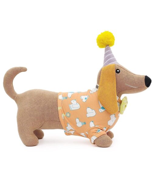 Mi Arcus Dapper Knitted Dog, Soft Toy Dog for Baby Girl and Boy 45x35 cm Dapper Animal Stuffed Plush Toys for Kids - Image 2