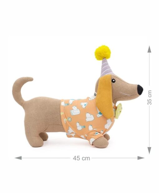 Mi Arcus Dapper Knitted Dog, Soft Toy Dog for Baby Girl and Boy 45x35 cm Dapper Animal Stuffed Plush Toys for Kids - Image 5
