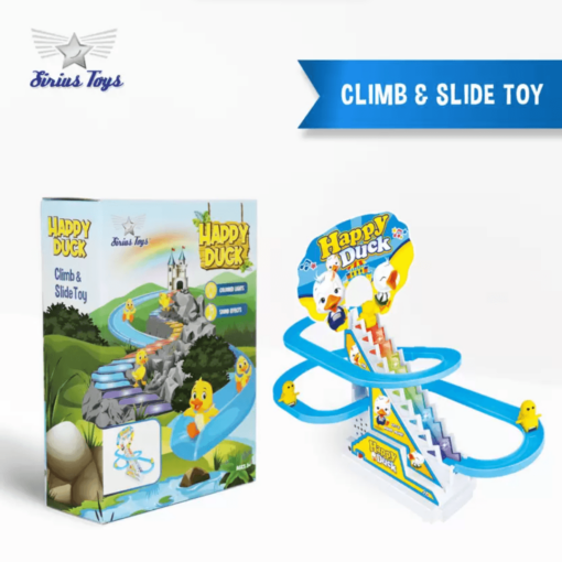 Sirius Toys Happy Duck Track Toy Set with 3 Small Duck for Kids, Electric Automatic Stair Climb and Slide Toy with Flashing Lights and Music for Baby & Toddler, Age 3+Years (Multicolor) - Image 5