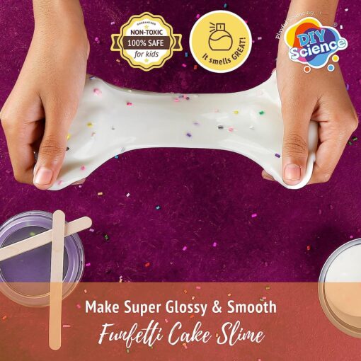 Diy Science Funfetti Cake Slime Kit for Kids, Make Thick, Super Glossy, and Stretchy Slime Making Kit for Boys and Girls Aged 8 Years And Above - Image 2