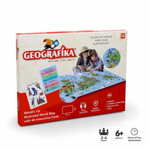 Unik Play Geografika World Map Board Game - Explore The World Fun and Educational Games For Boys and Girls Age 6-99 Years, 2-4 Players - Image 6