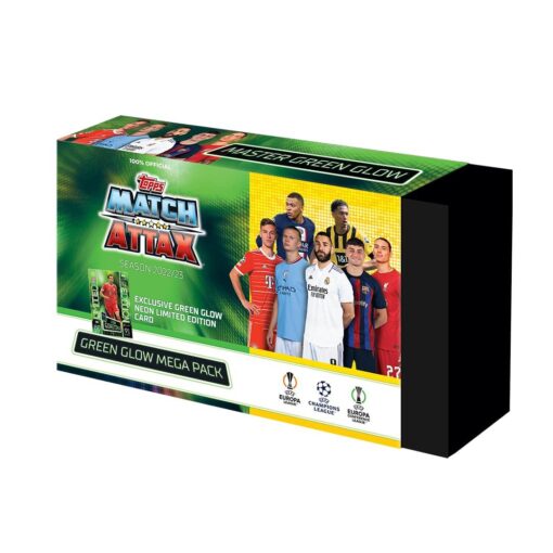 Topps Match Attax 2022-23, Blue Burst Mega Pack with Exclusive Neon Erling Haaland Card