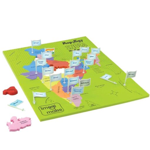 Imagimake Mapology India with State Capitals - Educational Toy and Learning Aid for Boys and Girls - Map Puzzle, Return Gift for Birthday, for Kids Age 5 and Above - Image 2