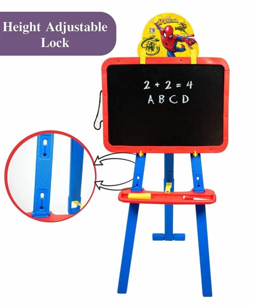 Itoys Spiderman Kids 5 in 1 Easel with Double-Sided Whiteboard & Chalkboard, Multipurpose for Drawing Writing Painting, Magnetic Writing Board for Kids Learning and Other Accessories for Kids and Toddlers - Image 3