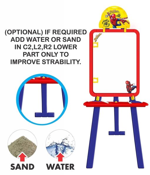 Itoys Spiderman Kids 5 in 1 Easel with Double-Sided Whiteboard & Chalkboard, Multipurpose for Drawing Writing Painting, Magnetic Writing Board for Kids Learning and Other Accessories for Kids and Toddlers - Image 4