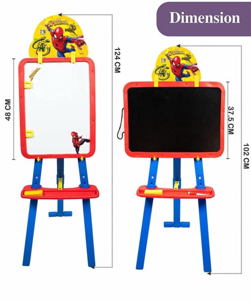 Itoys Spiderman Kids 5 in 1 Easel with Double-Sided Whiteboard & Chalkboard, Multipurpose for Drawing Writing Painting, Magnetic Writing Board for Kids Learning and Other Accessories for Kids and Toddlers - Image 6