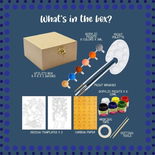 Kalakaram Make Your Own Gond Painting Utility Box - Image 2