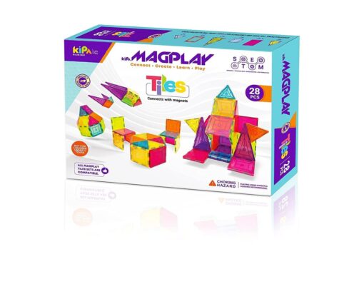 Kipa Magplay Magnetic Tiles with Storage Box and Backpack and Building Blocks Puzzle Set for Familyor Friends