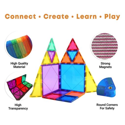 Kipa Magplay Magnetic Tiles with Storage Box and Backpack and Building Blocks Puzzle Set for Familyor Friends - Image 2