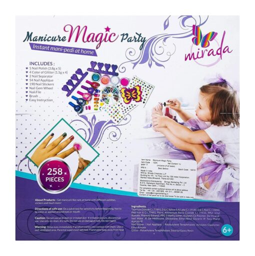 Mirada - Manicure Magic Party kit Beauty Salon, Different Colored Attractive Cute Nail Art Kit for Girls, Manicure Magic Party Set Instant Madi-Padi at home for Girls - Image 5