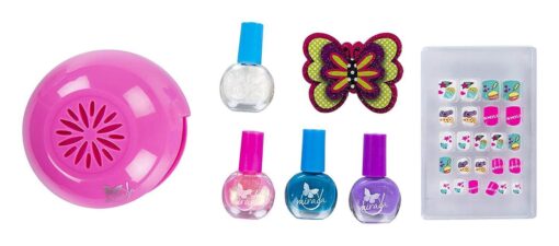 Mirada Ultimate Nail Art Studio for Kids, Manicures Kit for Home, Battery Operated Nail Dryer, Nail Art Kit For Girls & Kids (332 Pieces) - Image 3