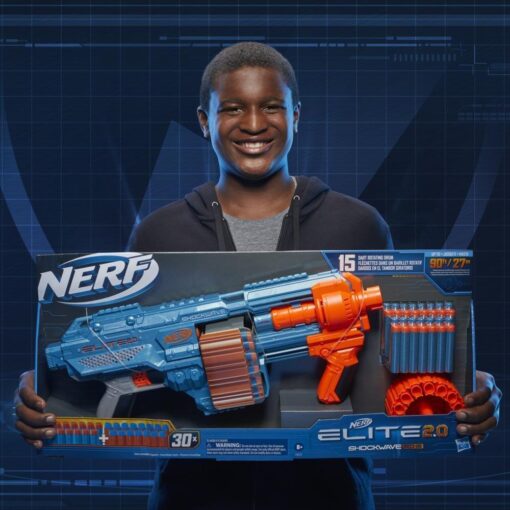 Nerf Elite 2.0 Shockwave Rd-15 Toy Blaster & Nerf Alpha Strike Fang Qs-4 Toy Blaster - Image 4