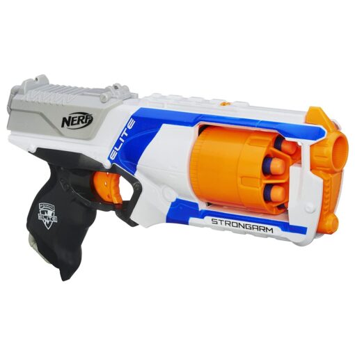 Nerf N Strike Elite Strongarm Toy Blaster with Rotating Barrel, Slam Fire and 6 Official Elite Darts, Toys for Kids and Adults, Boys and Girls, Outdoor Toys