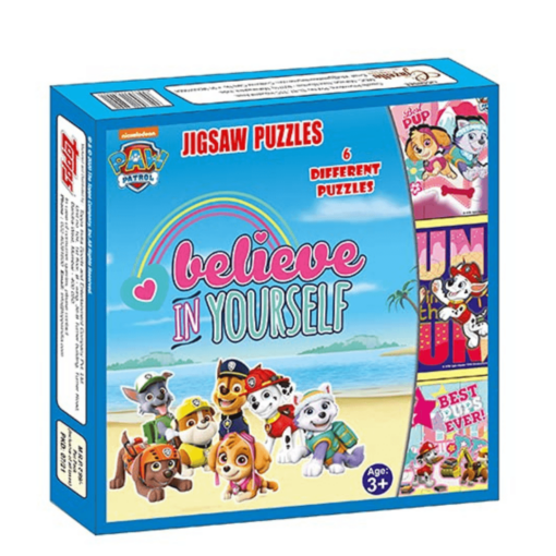 6 in 1 Topps Jigsaw Puzzle Paw Patrol, 6 Different Puzzle in Box with Fun & Education Game For Kids - Age 3 Years and Up