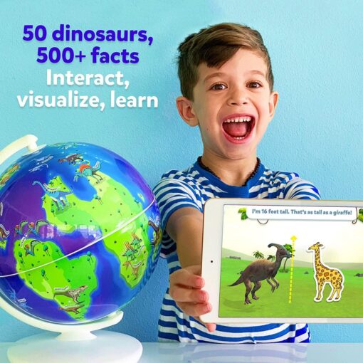 PlayShifu Orboot Dinos - 50 Dinosaurs, 500 Facts, Prehistoric Globe, Educational Toy for Kids, Orboot Dinos (Globe + App) - Image 3