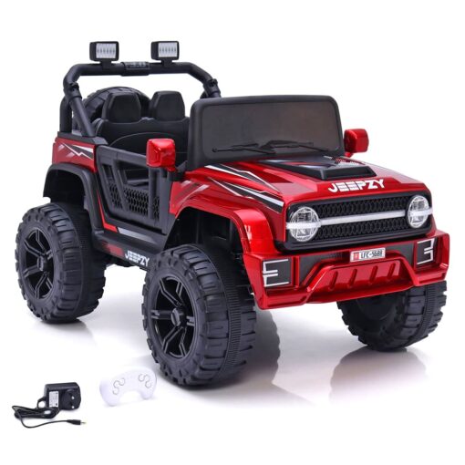 StarAndDaisy SUV Kids Jeep with Remote Control, Bluetooth & Music & Led Lights - Electric Jeep Car for Kids - Red - Image 3