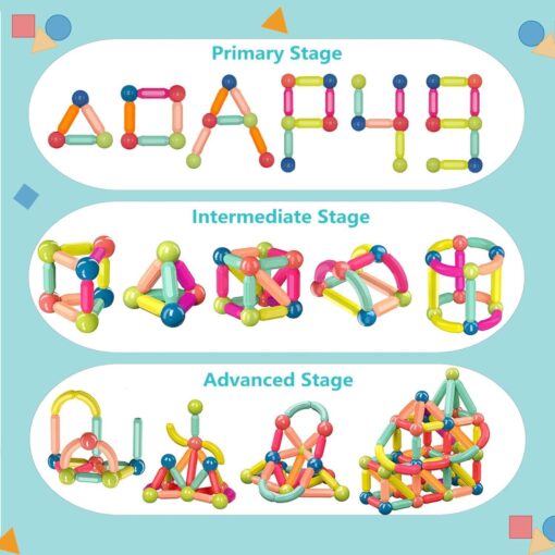 Magplay Roundels Magnetic Toys for Kids - Balls and Stick Constructing Set of 64 Pcs. and Educational Game for Kids - Age 3+ Yrs - Image 7