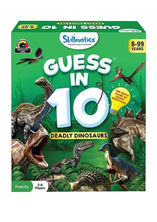 Skillmatics Card Game - Guess in 10 Deadly Dinosaurs, Gifts for 8 Year Olds and Up, Quick Game of Smart Questions, Fun Family Game