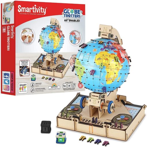 Smartivity Globe Trotters, Augmented Reality Easy Instructions, Experiment, Play, Learn Science Project Kit, Wooden Model Engineering STEM Learning Toy for Kids Ages 8 and Up