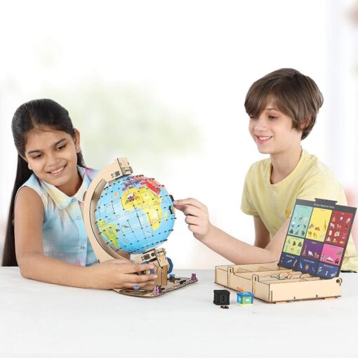 Smartivity Globe Trotters, Augmented Reality Easy Instructions, Experiment, Play, Learn Science Project Kit, Wooden Model Engineering STEM Learning Toy for Kids Ages 8 and Up - Image 5
