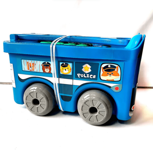 Sunta Toys Building Blocks Police Car 30 Pcs In Trolley Container, Entertaining and Educational Experience for Children, Aged 18 Months and Older
