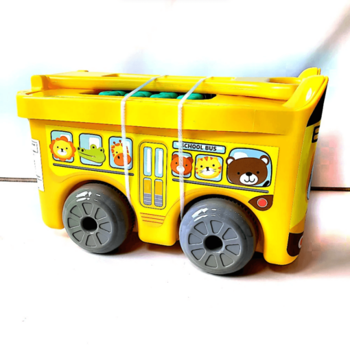 Sunta Toys Building Blocks School Bus 30 Pcs In Trolley Container, Entertaining and Educational Experience for Children, Aged 18 Months and Older
