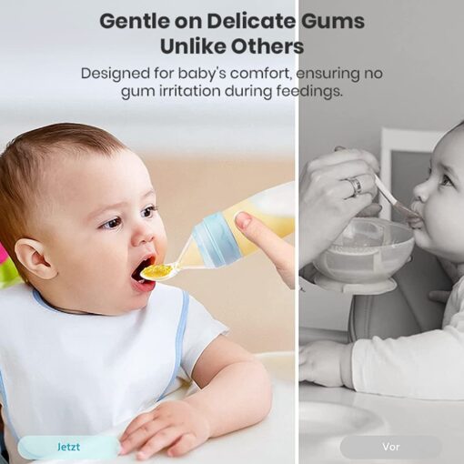 Soft Silicone Baby Food Feeder with Suction Cup BPA Free 4 Month Plus Babies (Pink) - StarAndDaisy  - Image 6