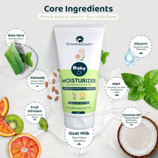 StarAndDaisy Baby Moisturizer - Baby Moisturizing Cream with Shea Butter and Goat Milk - 200 ML - Image 4