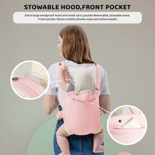Ergonomic Baby Carrier with Anti Triangle Pad and Breathable Cushion for 0-3 Years Babies (Pink) - StarAndDaisy - Image 7