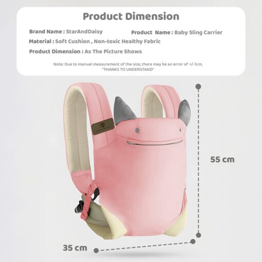 Ergonomic Baby Carrier with Anti Triangle Pad and Breathable Cushion for 0-3 Years Babies (Pink) - StarAndDaisy - Image 10