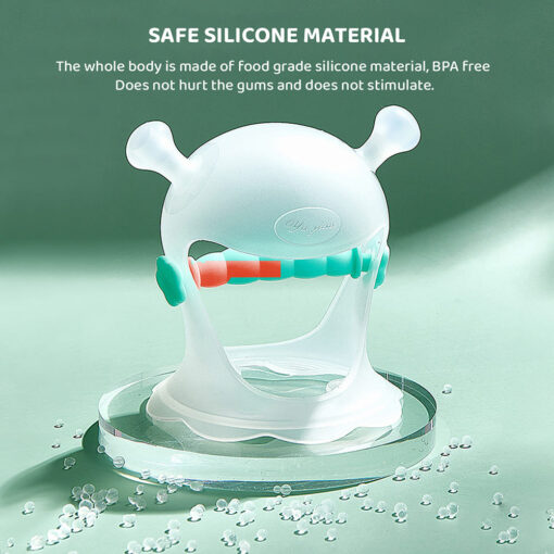 Silicone Hand Teether for Baby with 360° Glove Protection for 0-3 Year Babies (Transparent white) - StarAndDaisy - Image 5