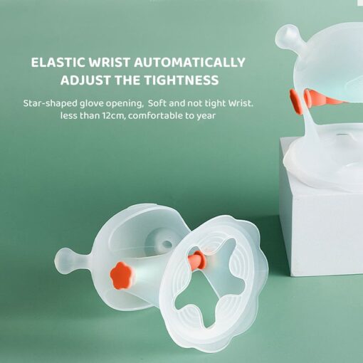 Silicone Hand Teether for Baby with 360° Glove Protection for 0-3 Year Babies (Transparent white) - StarAndDaisy - Image 7