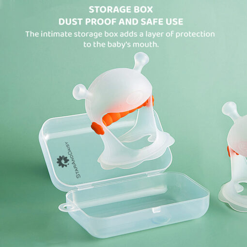 Silicone Hand Teether for Baby with 360° Glove Protection for 0-3 Year Babies (Transparent white) - StarAndDaisy - Image 9