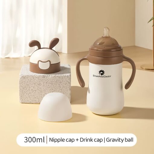 StarAndDaisy 2-in-1 First Feed Baby Feeding Bottle and Sippy Cup with Gravity Ball and Handles - 300ML - Image 2