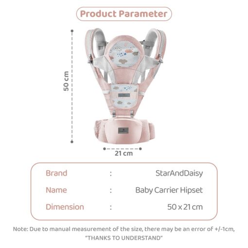 Lightweight Hip Seat Carrier for Infants with 4 carry Position for 0-36 Months Babies (Pink) - StarAndDaisy - Image 11