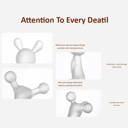 Soft Silicone Baby Teether – Teething Relief and Rubber Rabbit Teething Toy for Babies - StarAndDaisy - Image 6