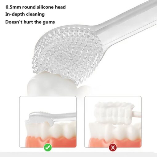 StarAndDaisy Silicon Toothbrush and Tongue Cleaner for Baby to Toddler Toothbrush - White - Image 5