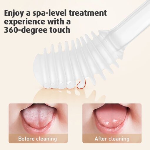 StarAndDaisy Silicon Toothbrush and Tongue Cleaner for Baby to Toddler Toothbrush - White - Image 6