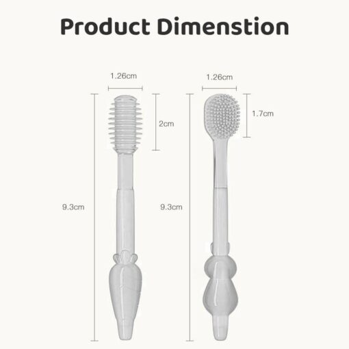 StarAndDaisy Silicon Toothbrush and Tongue Cleaner for Baby to Toddler Toothbrush - White - Image 10