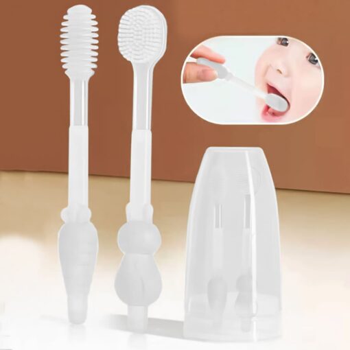 StarAndDaisy Silicon Toothbrush and Tongue Cleaner for Baby to Toddler Toothbrush - White